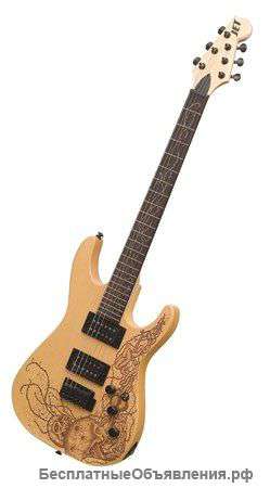 Электрогитара JET, выжженные черепа на деке