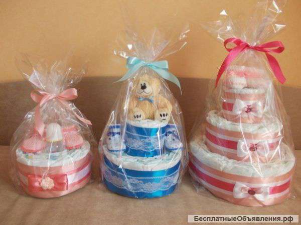 Торт из памперсов Буквы из ткани