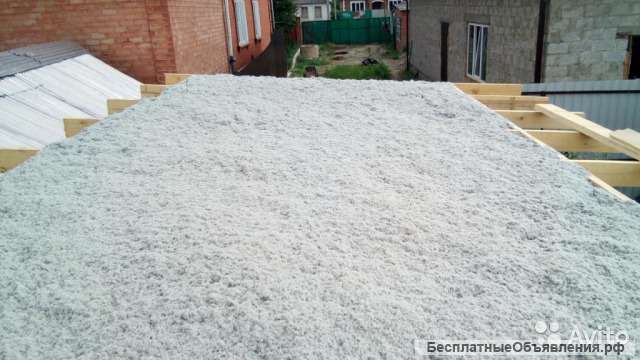 Утепление домов, ангаров эковатой