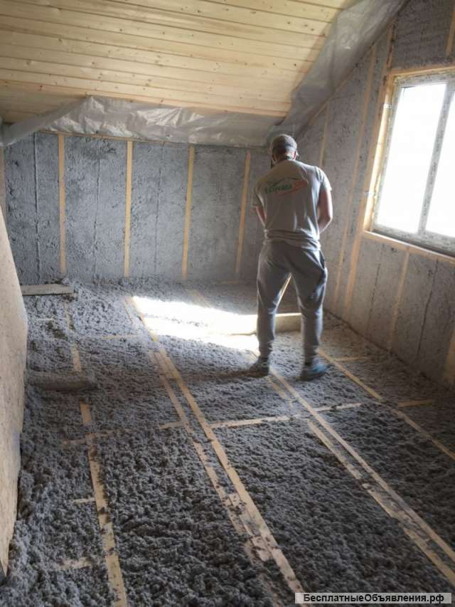 Теплоизоляция эковатой