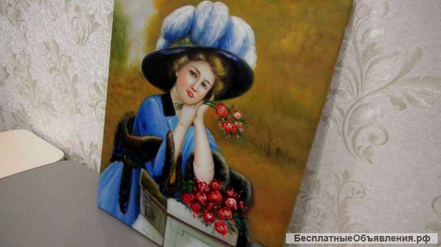 В думах о тебе, 50х60см, Картина маслом на холсте