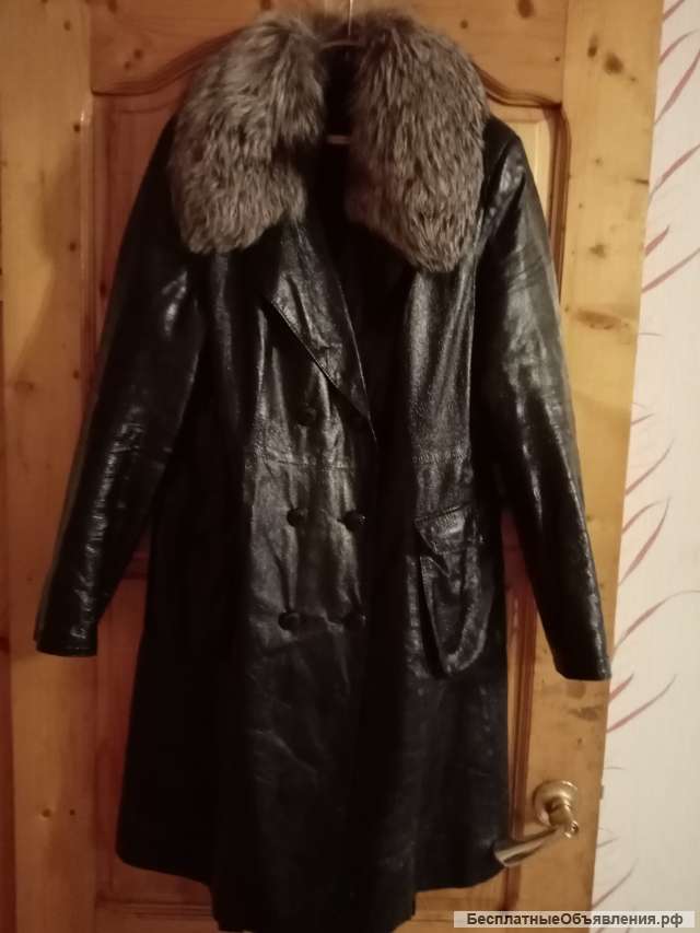 Пальто кожаное