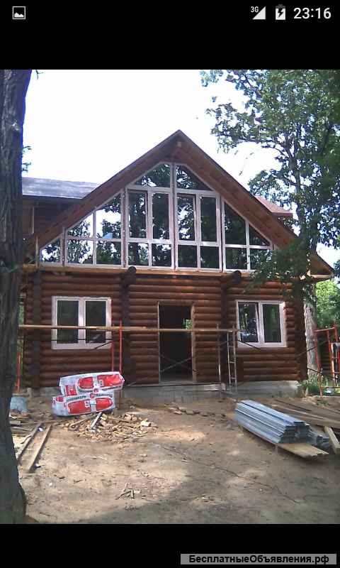 Строительство из оцилиндрованного бревна, бруса