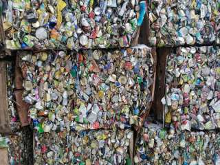 Банки жестяные прессованные в тюки на металлолом