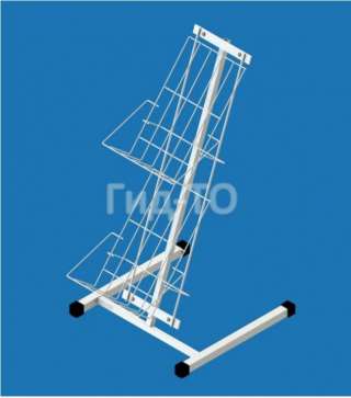 Стойка настольная наклонная под книги 2 сетчатые полки