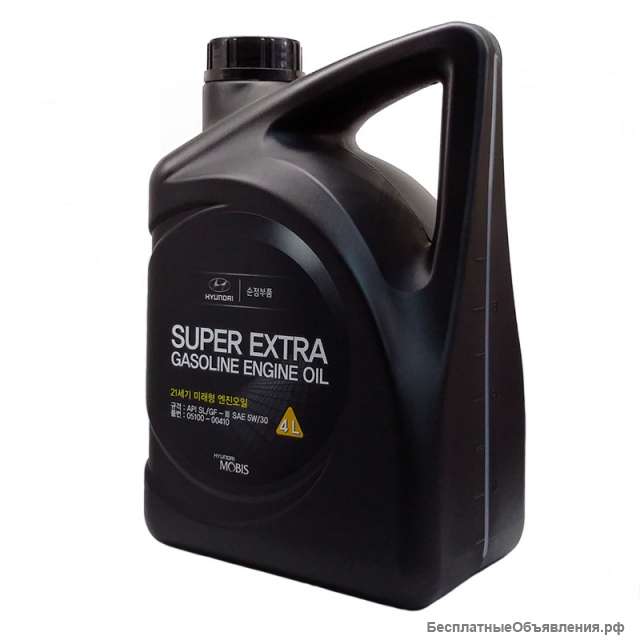 Масло двс hyundai super extra 5w30 4л. п/синтетика.