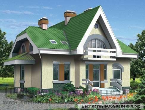 Кирпичный двухэтажный дом на 190 кв. м в стиле модерн.