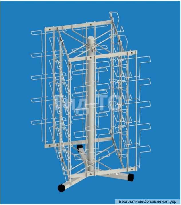 Стойка настольная вращающаяся под открытки А5 со смещением (40 ячеек)
