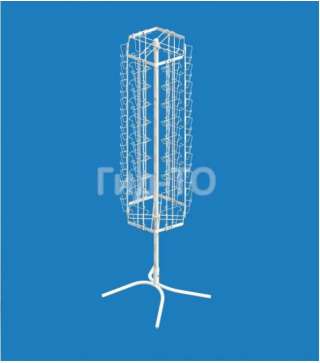 Стойка вращающаяся шестигранная под открытки А6 (54 ячейки)