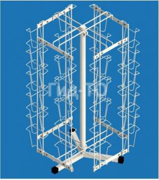 Стойка настольная вращающаяся под открытки А6 (40 ячеек)
