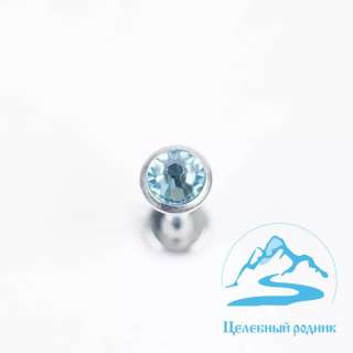 Накрутка из титана аква Swarovski (4мм, 1,6мм, 1,2мм, Титан ASTM)