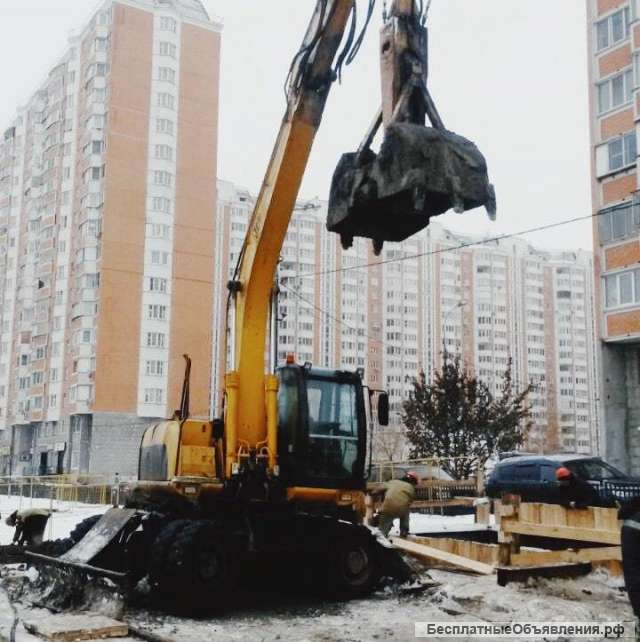 Аренда колёсного экскаватора с грейфером