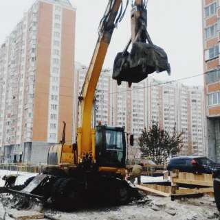 Аренда колёсного экскаватора с грейфером