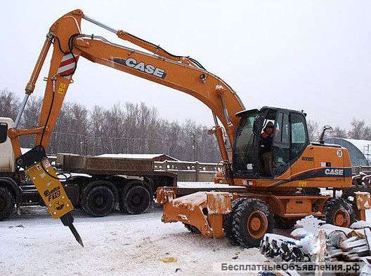 Экскаватор-полноповоротный колёсный с гидромолотом