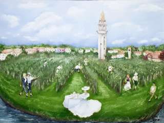 Картина маслом 'Остров в Венеции '