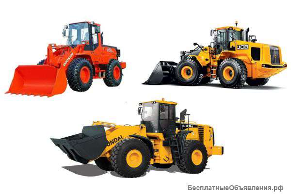 Экскаваторы и фронтальные погрузчики Doosan, Hyundai, JCB