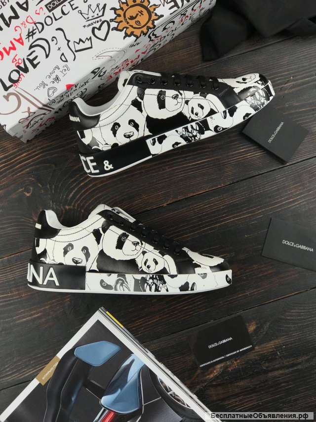 Кроссовки Dolce&Gabbana черные панда