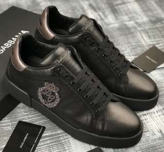 Мужские кроссовки Dolce&Gabbana Milano черные кожаные