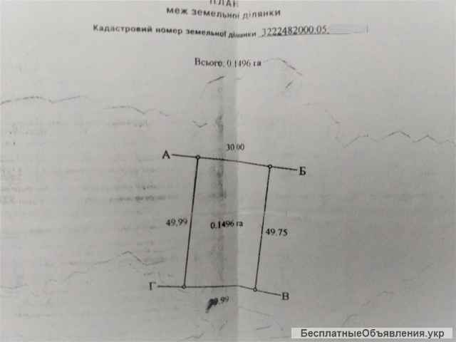 Фасадного участка с.Гореничи 30 (15+15) соток Киево-Святошинский р-н Без комиссии