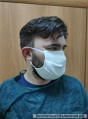 Защитные марлевые маски 100% хлопок. МНОГОРАЗОВОЕ ИСПОЛЬЗОВАНИЕ