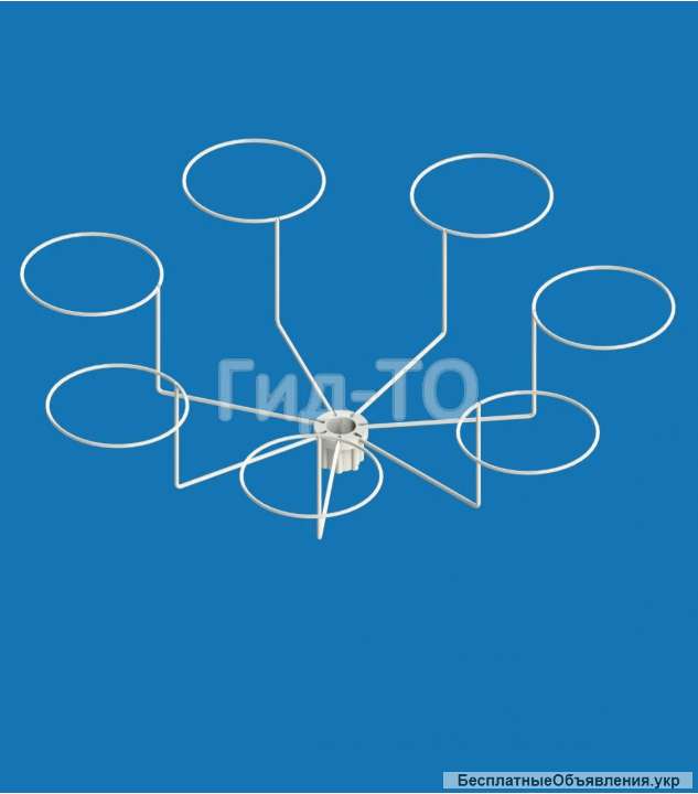 Дисплей «Ромашка» с кронштейнами под шапку 7 кронштейнов