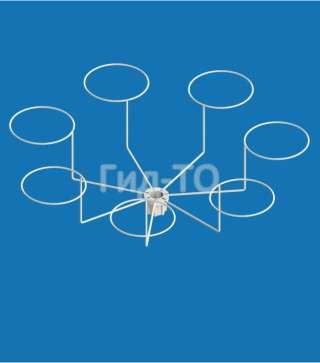 Дисплей «Ромашка» с кронштейнами под шапку 7 кронштейнов