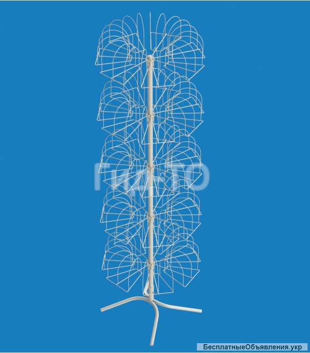 Стойка под шапки напольная «Гвоздика» 105 кронштейнов