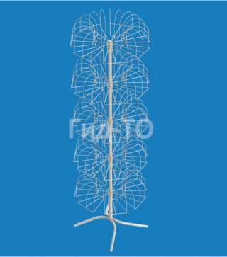 Стойка под шапки напольная «Гвоздика» 105 кронштейнов