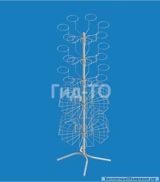 Стойка напольная под шапки комбинированная (63 кронштейна)