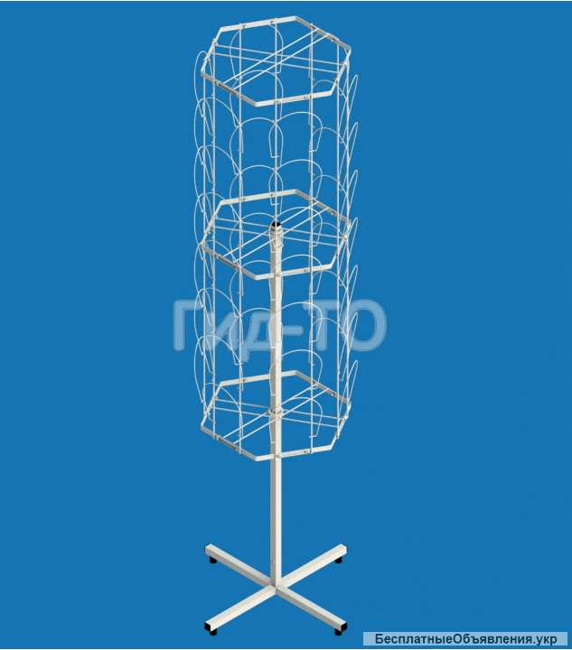 Стойка вращающаяся напольная под детские шапки (42 кронштейна)