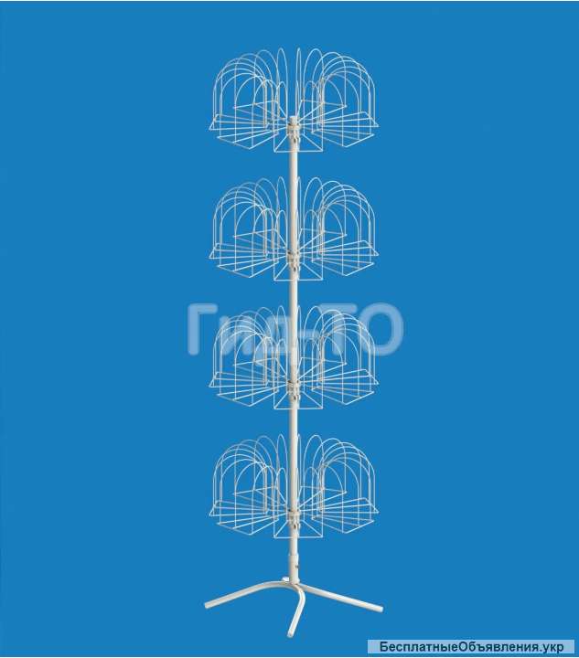 Стойка под шапки напольная «Гвоздика» 84 кронштейна