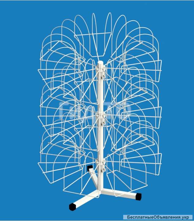 Стойка под шапки настольная «Гвоздика» 63 кронштейна