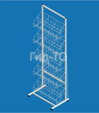 Стеллаж с сетчатыми корзинами под колготы Ева 4 корзины (ширина 600 мм.)