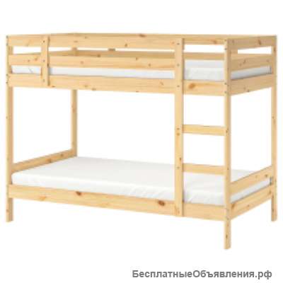 Кровать 2-х ярусная деревянная