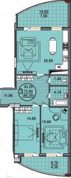 3-ком. квартира в ЖК по ул. Российская, 267