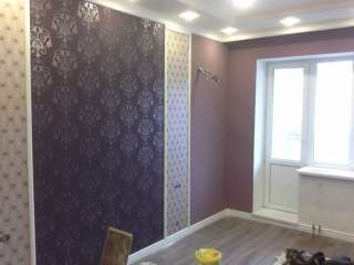 Поклейка обоев, все работы