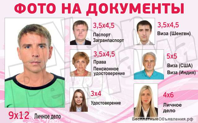 Фото на документы с доставкой по адресу