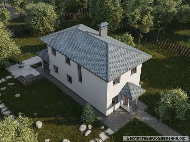 Проект дома для узкого участка - 104 кв.м /Рок-143