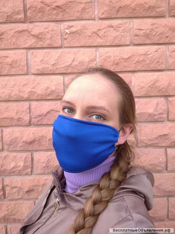 Трехслойная защитная маска с карманом для фильтра и фильтром