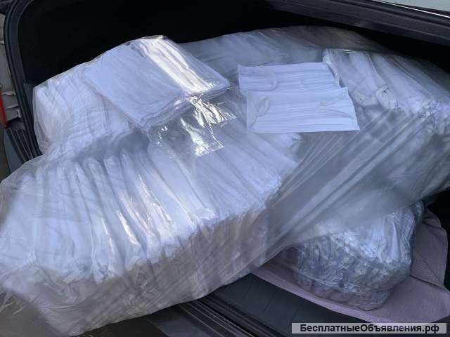 Мед. маски двухслойные белые и черные