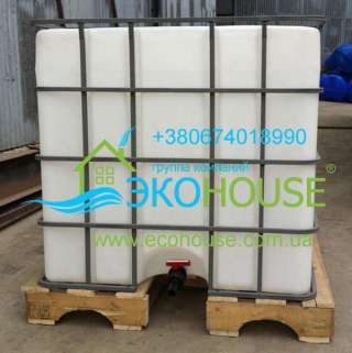 Кубовую емкость бак воды бу цена в обрешетке