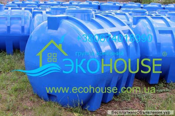 Пластиковые емкости прямоугольные для воды с краном