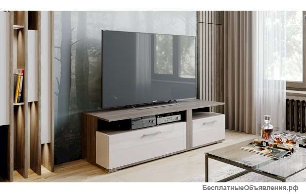 Тумба ТВ тип 2 (Дуб Сонома трюфель/Бежевый глянец)