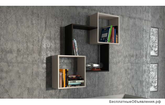 Полка настенная тип 3 (Венге цава/дуб молочный)