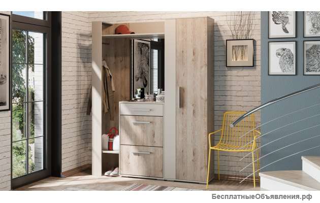 Прихожая «Нуар» (Дуб Бонифацио/Фон бежевый)