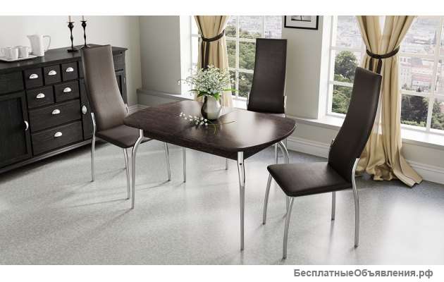 Стол обеденный с хромированными ножками «Рио» (Венге)