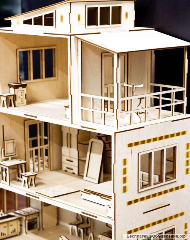 Кукольный дом с полным комплектом мебели