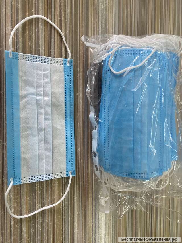 Маски защитные 3-х слойные