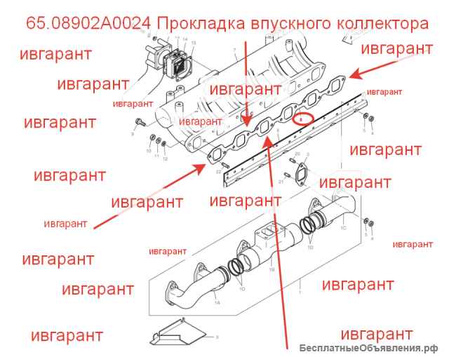 65.08902A0024 Прокладка впускного коллектора 65.08902A0024
