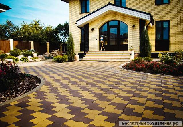 Укладка тротуарной плитки, брусчатки